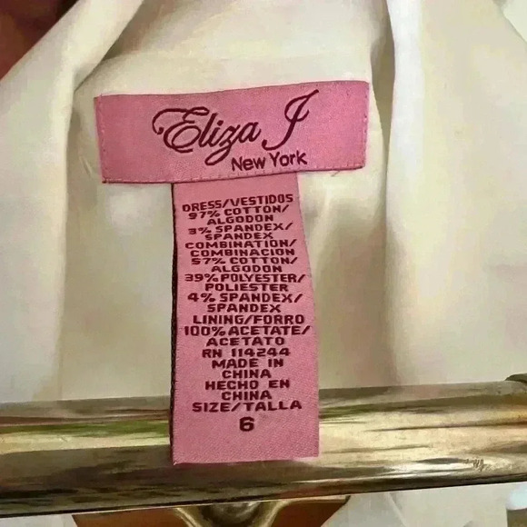 Eliza J Sleeveless Collared Colorblock White And Black Dress - Size 6 - Picture 4 of 7